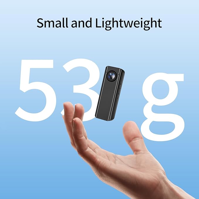 Mini Body Camera 64GB, 4K 30FPS Action POV Camcorder, Wearable Body Worn Cam with Audio and Video Recording, Hands Free Sports Camera with Magnetic Back Clip for Traveling Vlogging Cycling