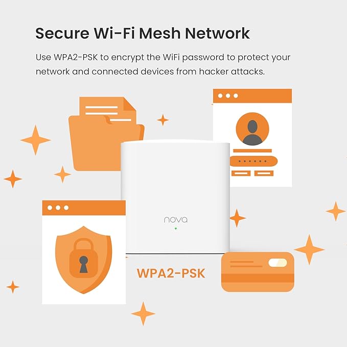 Tenda Nova Mesh WiFi System MW5G - Covers up to 3500 sq.ft - AC1200 Whole Home WiFi Mesh System - Gigabit Mesh Router for 80 Devices - Dual-Band Mesh Network to Replace Router and Extender - 3-Pack