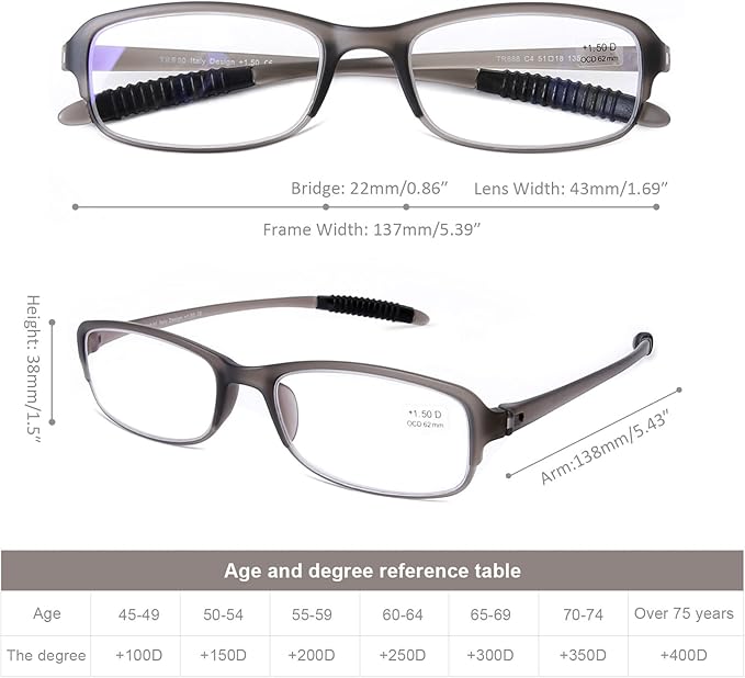 DOOViC 4 Pack Blue Light Blocking Reading Glasses for Men Women TR90 Sturdy Ultra Lightweight Readers 1.25 Strength