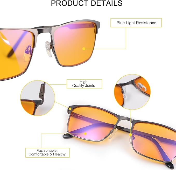 YIMI Blue Light Blocking Glasses UV400 With Spring Hinge Computer Gaming Blue Light Screen Blocker Glasses for Men Women