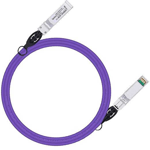 ipolex Colored 10G SFP+ Twinax Cable, Direct Attach Copper(DAC) Passive Cable, 3m (9.84ft) in Purple, for Cisco SFP-H10GB-CU3M, Meraki, Ubiquit, Mikrotik, Intel, Fortinet, Netgear and More
