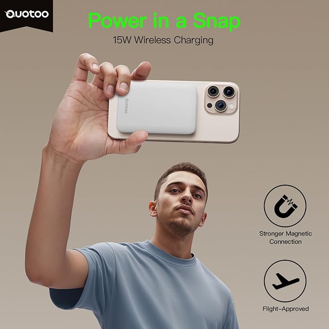 2025 Magnetic 15W Power Bank for iPhone,5000mAh Magsafe Battery Pack with 20w Fast Charging,Slim Magsafe Power Bank in&Out,with LED Display,Wireless Portable Charger for iPhone 16/15/14/13/12 Series