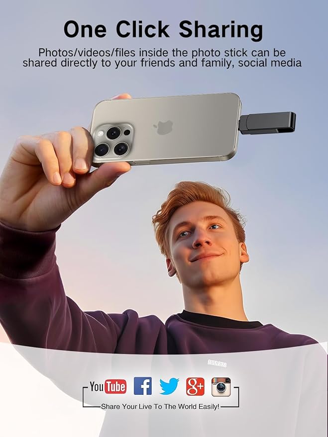 512GB Flash Drive Intended for iPhone iPad, Memory Stick Storage for Photos and Videos Backup, Compatible with iPhone iPad Android PC, Plug and Play, No Application Required (Dark Gray)