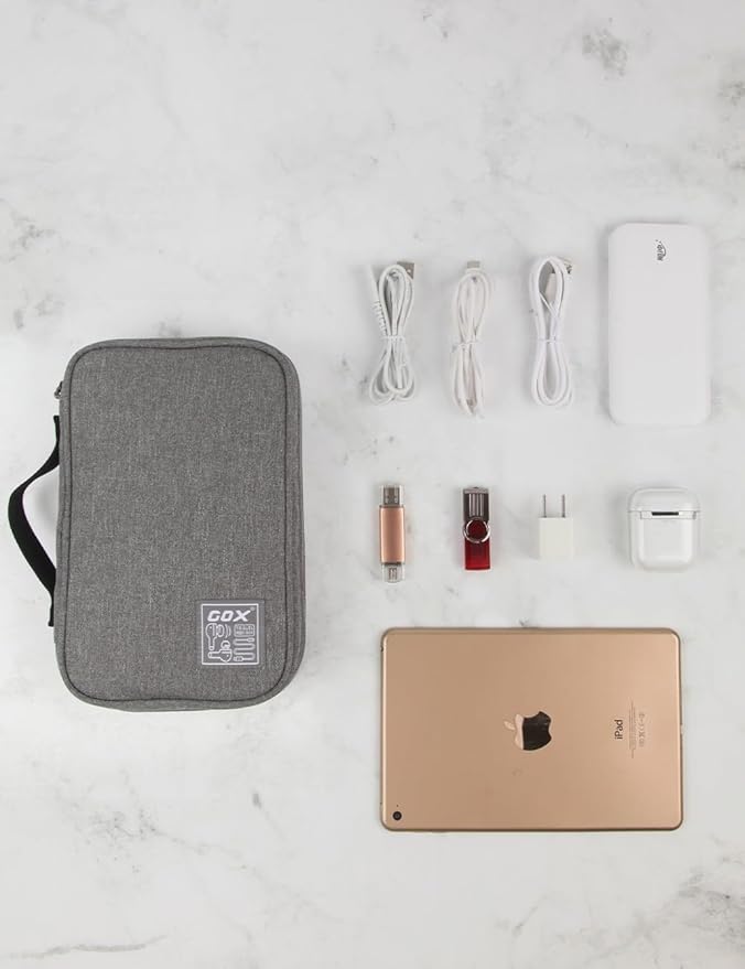 GOX Electronic Cable Organizer Travel Case Tech Pouch