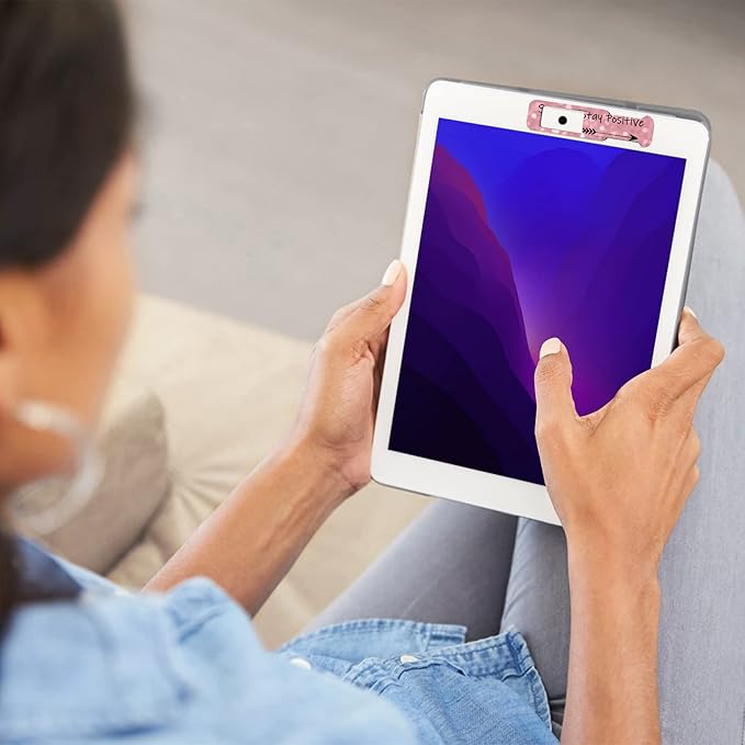 Webcam Cover, 3 Pieces, Laptop Camera Cover, Privacy Shielding Capacity is Twice as Big as The Traditional, Suitable for Computer Mobile Phones, laptops, Tablets and so on (Stay Positive)