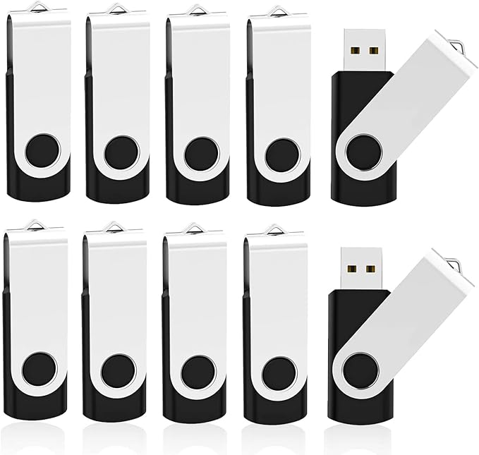 64GB Flash Drive KOOTION 10 Pack USB 2.0 Flash Drive 64GB USB Flash Drives Thumb Drive Jump Drives Keychain Memory Stick Black