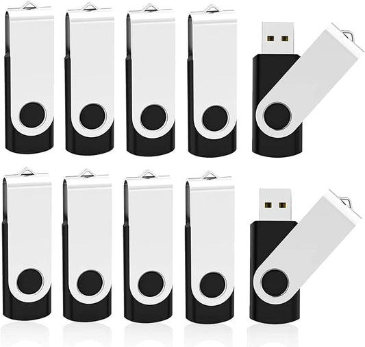 64GB Flash Drive KOOTION 10 Pack USB 2.0 Flash Drive 64GB USB Flash Drives Thumb Drive Jump Drives Keychain Memory Stick Black