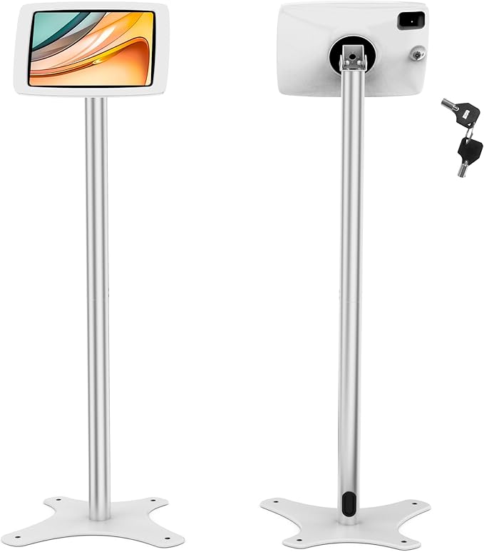 Tablet Floor Stand Anti-Theft Adjustable - Compatible with 10.9" iPad 10th, Pro 11" 1 2 3 4, Air 4 5, Air 11", iPad 11"(A16) - BSF302A