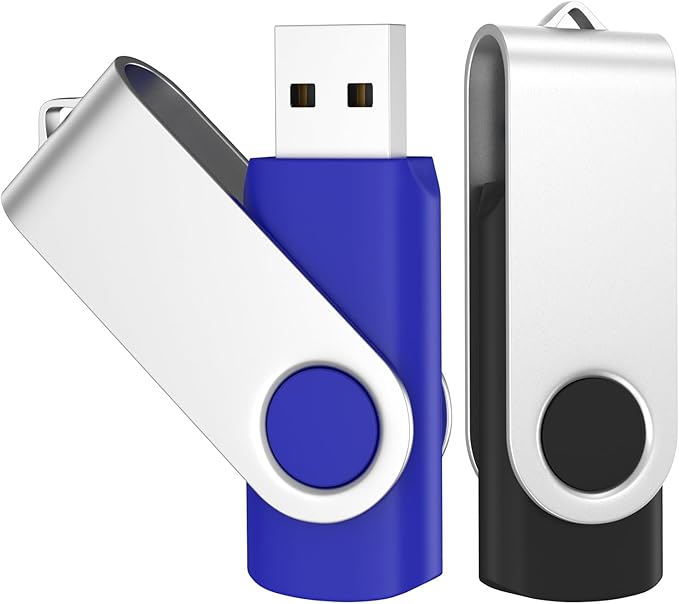 ABLAZE 128GB Flash Drive 2 Pack, USB 2.0 Thumb Drives with Lanyards Swivel USB Memory Stick 16GB