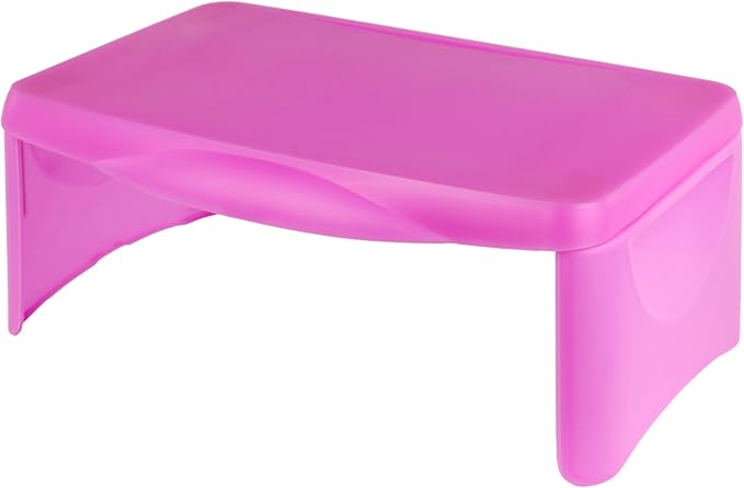 HearthSong Kids’ Portable Folding Lap Desk with Large Storage Activity Tray, 17"L x 12"W x 7½"H, Pink