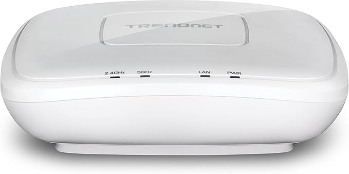 TRENDnet AC1750 Dual Band PoE Access Point, 1300Mbps WiFi AC+450 Mbps WiFi N, WDS Bridge, WDS Station, Repeater Modes, Band Steering, WiFi Traffic Shaping, IPv6, White, TEW-825DAP