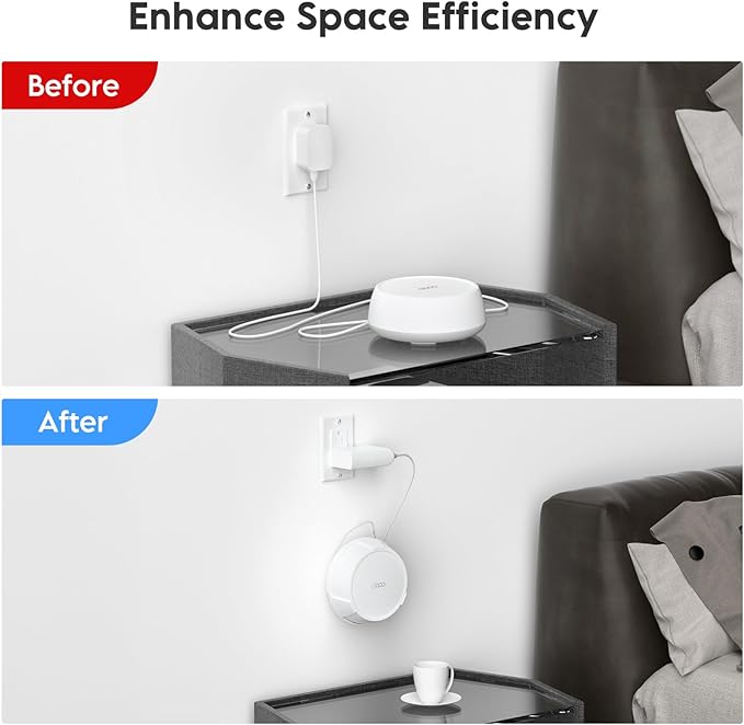 QUIDDITY WiFi 7 Wall Mount Kit for TP Link Deco BE23/BE25/BE3600/BE5000 – Secure Wall Mount Bracket for WiFi 7 Mesh Router, Hidden Cable Wi-Fi Mesh Holder, Space-Saving Mount for Home Mesh (2 Pack)