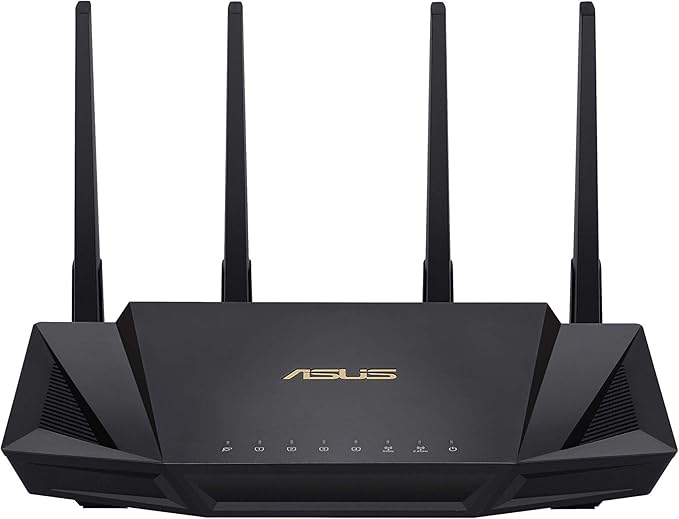 ASUS RT-AX3000 Ultra-Fast Dual Band Gigabit Wireless Router - Next Gen WiFi 6, Adaptive QoS, and AiProtection by Trend Micro | 1x WAN, 4x 1G LAN, 1x USB 3.0 - AiMesh Compatible
