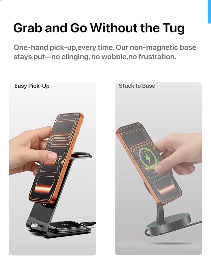 Intoval 3 in 1 Wireless Charging Station for iPhone 17 16 15 14 13 12 11 X Pro Max, Wireless Charger for Apple Watch Ultra 3 SE 9 8 7 6 5 4 3 2, for AirPods 4 Pro Pro 2 3 (Y93, Blue)