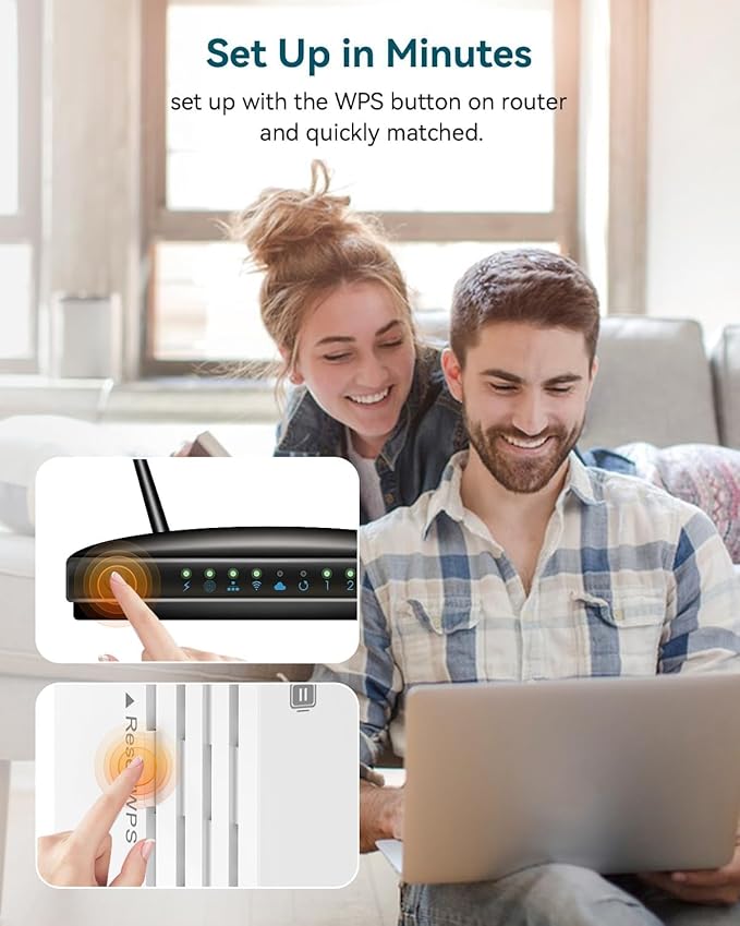 WiFi Extender, WiFi Extender Signal Booster, WiFi Booster, Covers Up to 12880 Sq.ft and 105 Devices, Dual Band Wireless Repeater, WiFi Repeater, WiFi Extenders Signal Booster for Home