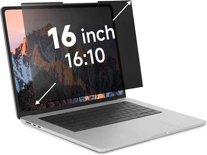 Nano-Suction Laptop Privacy Screen 16 Inch 16:10, Removable Screen Privacy Shield for Laptop, Anti Glare, Anti Bule Light, Screen Protector for Lenovo HP Dell Acer Asus Thinkpad