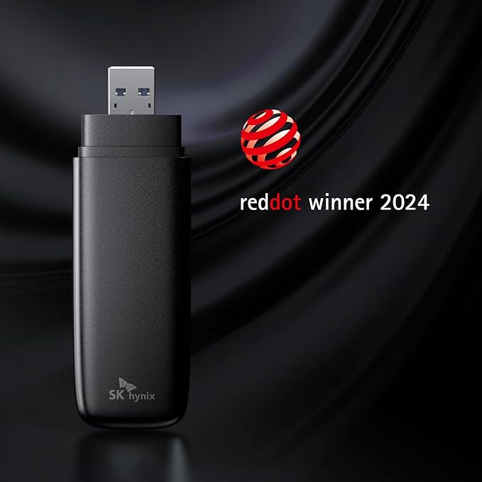 SK hynix Tube T31 512GB Stick Type SSD with DRAM | up to 1000MB/s | 10 Gbps | USB-A 3.2 Gen2 | External Solid State Flash Drive Compatible with Mac, Window PC, PS4, PS5 & Xbox