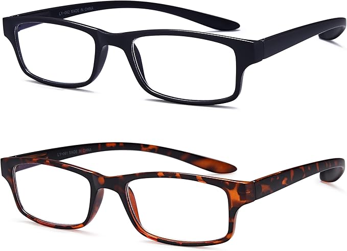 EYEURL 2-Pack Reading Glasses for Women Men Neck Hanging Blue Light Blocking Glasses With Spring Hinge Computer Readers