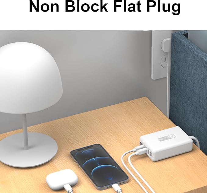 5ft Flat Extension Power Cord Replacement 10A, Figure 8 AC Cable Slim Plug 2 Prong for Anker, Ugreen, Baseus, Creative Design, MSTJRY, Upoy Charger, Power Supply for Xbox, TV, Low Profile