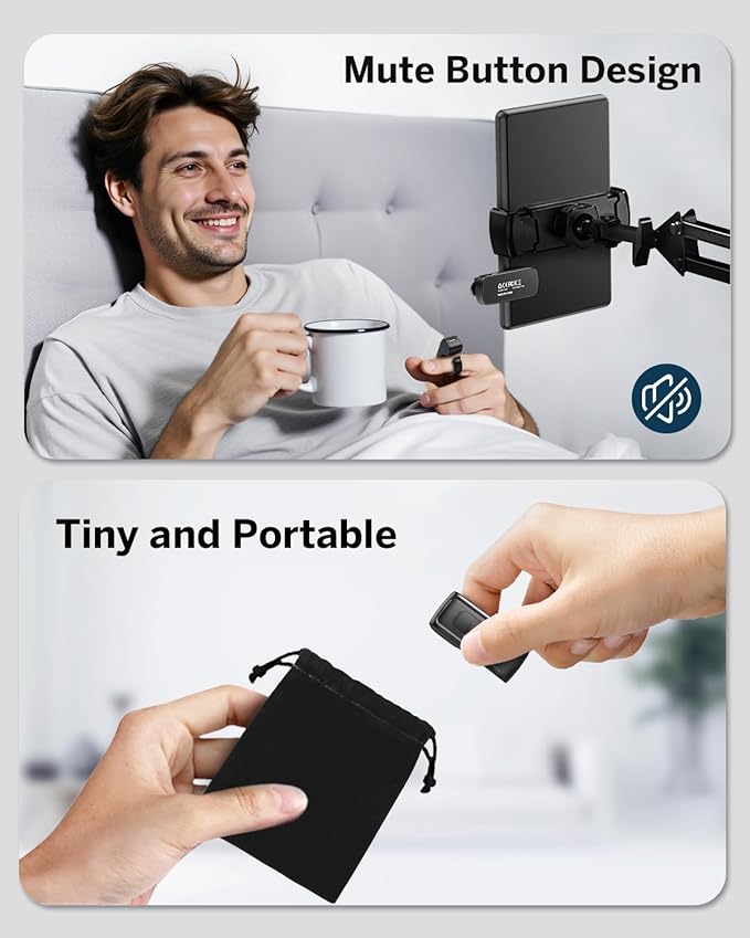 [Case-Friendly] Remote Control Page Turner Ring for Kindle Paperwhite Oasis Scribe Kobo eReaders, Camera Camcorder Remote Controls, Page Turner Clicker for iPhone ipad Tablets with Storage Bag