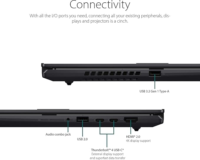 ASUS Vivobook S 15 2023 Laptop 15.6" FHD OLED 14-Core 12th Intel Core i7-12700H 32GB DDR4 1TB SSD Iris Xe Graphics Thunderbolt 4 Wi-Fi 6E Backlit Keyboard Fingerprint Windows 11 Home w/ONT 32GB USB