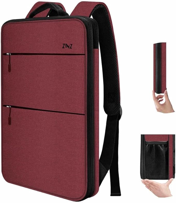 ZINZ Slim & Expandable Laptop Backpack 15 15.6 16 Inch Sleeve with USB Port, Spill-Resistant Notebooks Bag Case for Most 14-16 Inch MacBooks Surface-Books Dell HP Lenovo Asus Computers,RD01BK01
