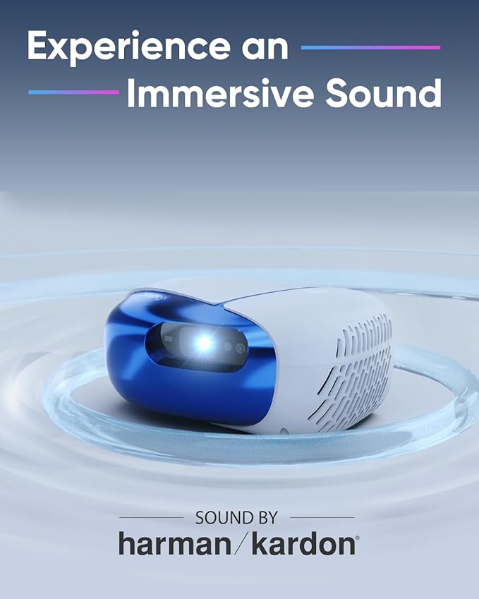 NOMVDIC L500 1080P Laser Projector, 500 Lumens, Portable Triple Laser Projector, Mini Projector with WiFi and Bluetooth, 180" Big Screen, Built-in Speaker, MEMC, H/V Keystone, Auto Focus