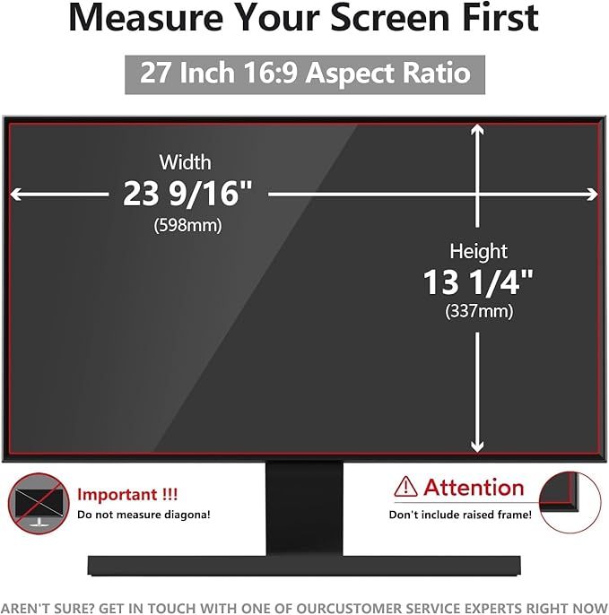 27 Inch Computer Privacy Screen Shield [2 Pack] for 16:9 Widescreen Desktop Monitor - Anti-Glare Blue Light Privacy Filter and Anti Spy Privacy Screen Protector Film