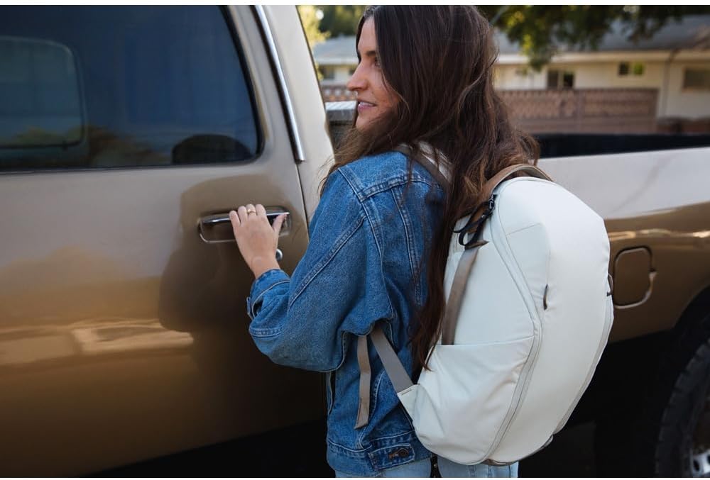 Peak Design Everyday Backpack Zip 15L, Bone, 270-Degree Zip, Dual Side Pockets, FlexFold Dividers, Fits 15" Laptop, For Camera Carry, Daily Commutes or Travel, Versatile Backpack for Men and Women