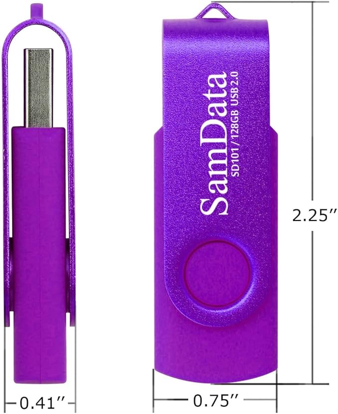 128GB USB Flash Drives 1 Pack 128GB Thumb Drives Memory Stick Jump Drive with LED Light for Storage and Backup (1 Pack Purple)