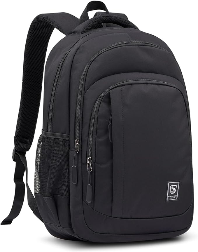 Work Backpack for Men Travel Laptop Backpack Water-Resistant 15.6 Inch Computer Backpack Business All Black