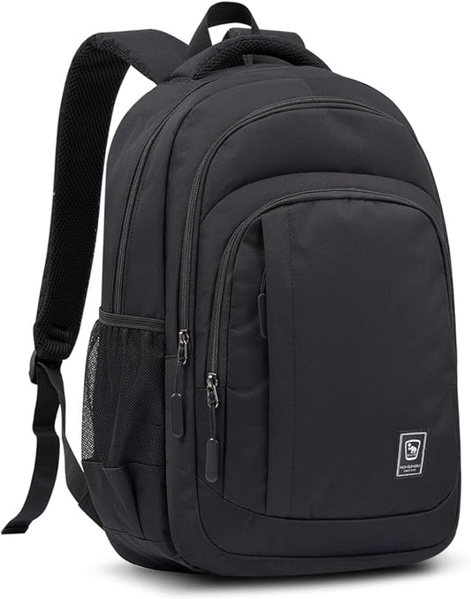 Work Backpack for Men Travel Laptop Backpack Water-Resistant 15.6 Inch Computer Backpack Business All Black