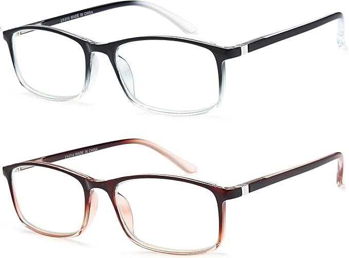 Professional Reading Glasses for Men/Women, Blue Light Blocking Computer Readers with Spring Hinges for Glare and UV Protection