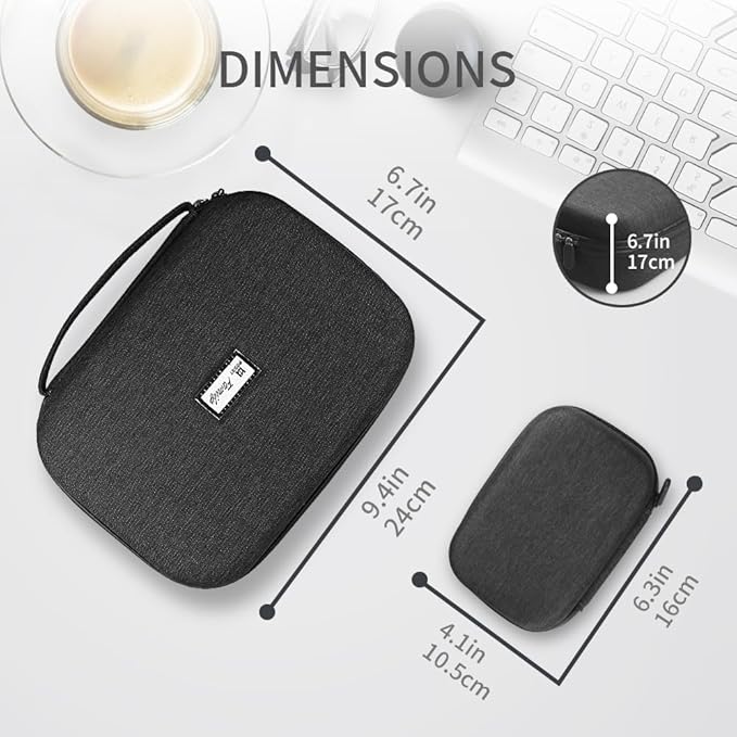 Electronics Organizer Travel Case Waterproof,Multi-Function Cable Storage Bag for Charger Phone Earphone USB Cables,Portable Wire Organizer Pouch for Travel Accessories,Black