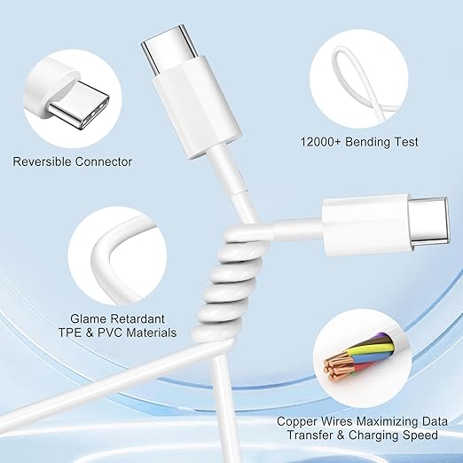 Dual Port A/C Charger for iPhone 16 15,Double A/C iPhone 16 15 Charger Fast Charging Block,2Pack Quick USB C Wall Chargers Adapter,10FT USB C Cable for iPhone 16/16 ProMax/16e/15 Plus/15 Pro,iPad Pro