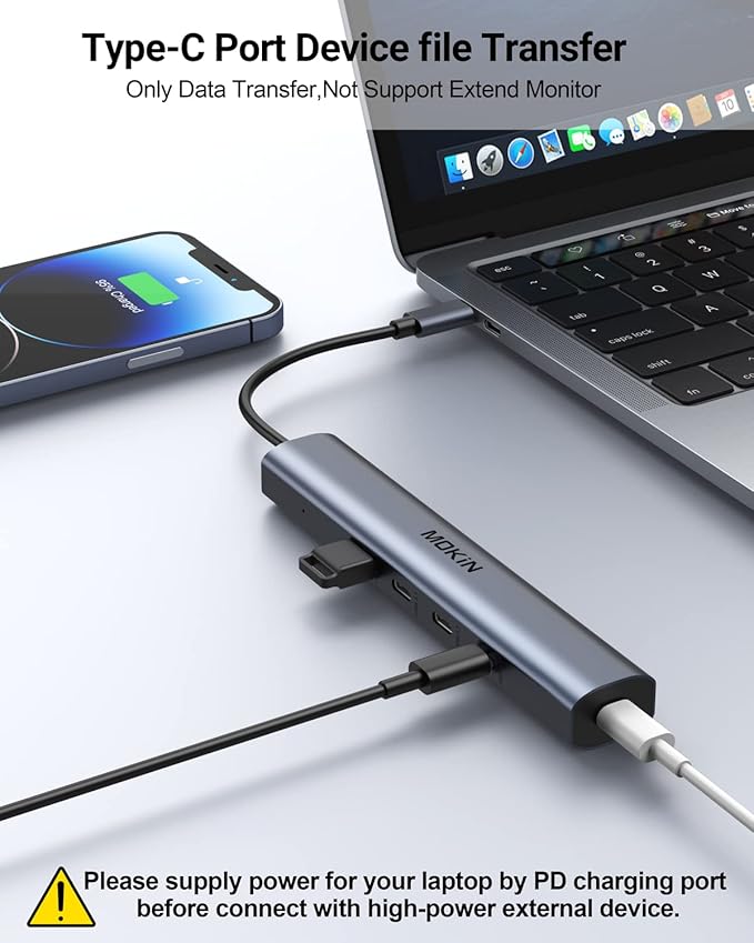 USB C Hub,10Gbps Splitter with 4*USB C 3.1, 100W PD Ports, Hub Multiport Adapters for MacBook Pro/Air M2 M1, iPad, Surface Pro,Dell, HP,Lenovo(Not Support Extend Monitor)