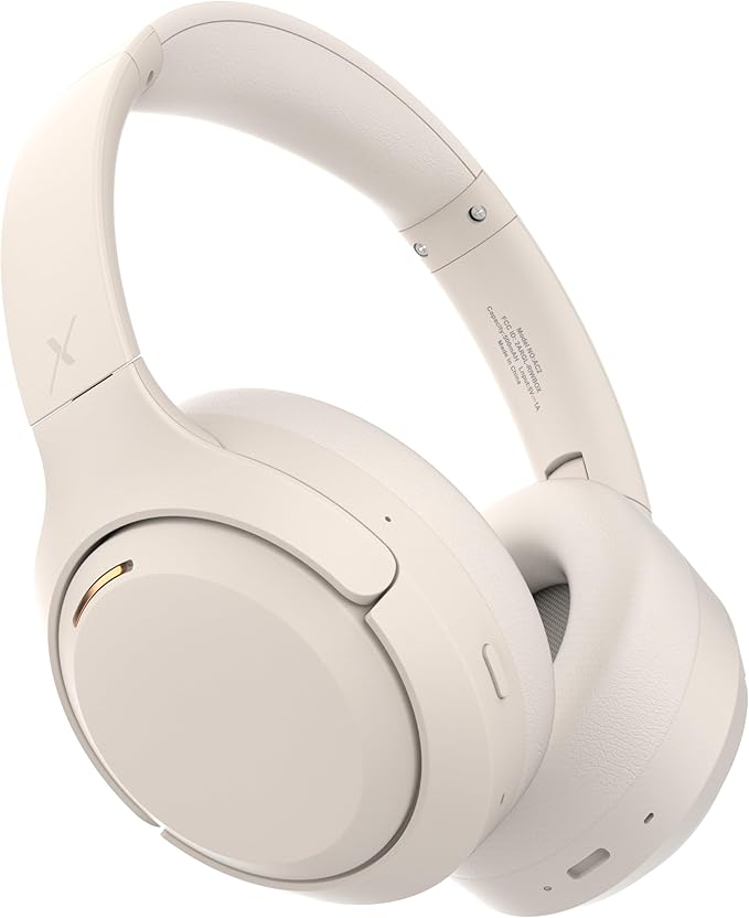 Riwbox Hybrid Active Noise Cancelling Headphones, Wireless Bluetooth Headset Over Ear, 60H Playtime, High-Fidelity, Foldable, Comfort&Immersion for Work, Commuting (White)
