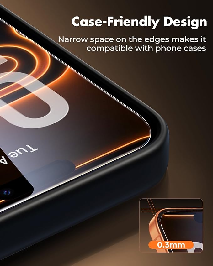 UNBREAKcable 3-Pack Screen Protector for iPhone 17 Pro Max, Double Shatterproof Tempered Glass [Easy Installation Frame] [9H Hardness] [99.99% HD Clear] [Case Friendly] for iPhone 6.9 inch