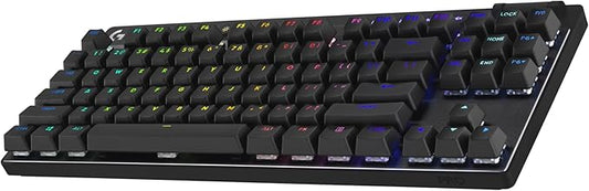 Logitech G PRO X TKL LIGHTSPEED Wireless Gaming Keyboard, Ultra-Portable Tenkeyless Design, LIGHTSYNC RGB, PBT keycaps, Linear Switches (GX Red) - Black