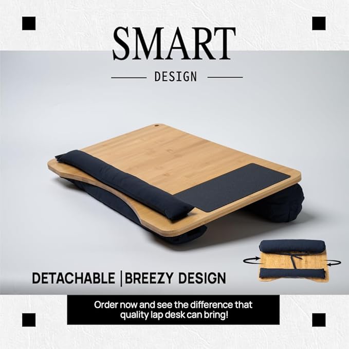 Lap desks for Adults,Adjustable Laptop Desk with Pillow Cushion,Fits up to 16'', Portable Laptop Desk for Bed/Couch/Car, Extra Large Lap Desk with Detachable Cushions, Travel Lap Desk,Dorm Essentials