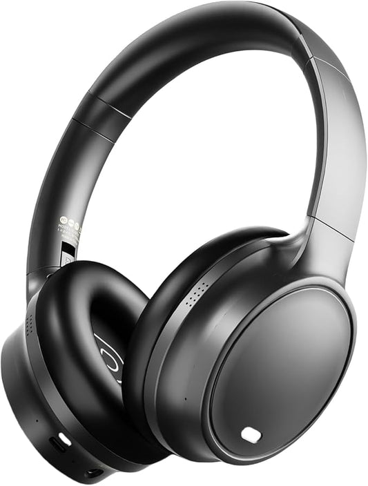 OYEALEX Active Noise Cancelling Headphones,Over Ear Bluetooth Headphones with Microphone,HiFi Stereo Deep Bass,Foldable Lightweight Headsets,Long ANC Playtime for Home Office Cellphone PC Travel-Black