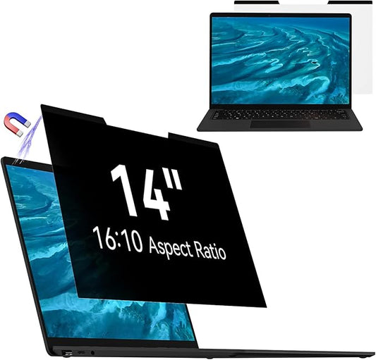 Mamol Magnetic Laptop Privacy Screen 14 inch ,16:10 Aspect Removable Anti Glare Protector Blue Light Privacy Screen Filter,Filter Shield Compatible with HP/Dell/Acer/Asus/Samsung/Lenovo/Thinkpad Envy
