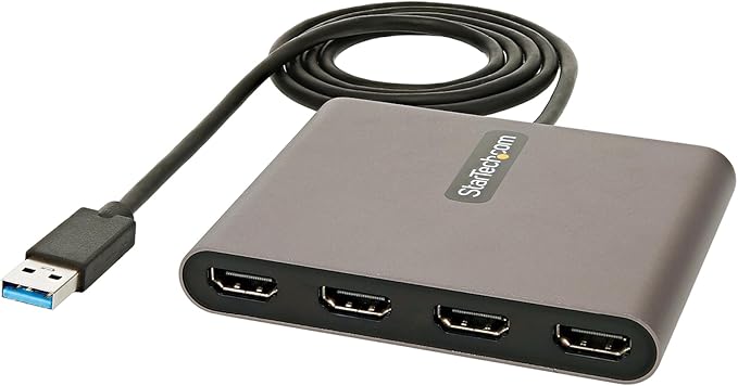 StarTech.com USB 3.0 to Quad HDMI Adapter, USB to 4x HDMI Monitor Converter for Windows, TAA (no support for macOS/ChromeOS/Linux)