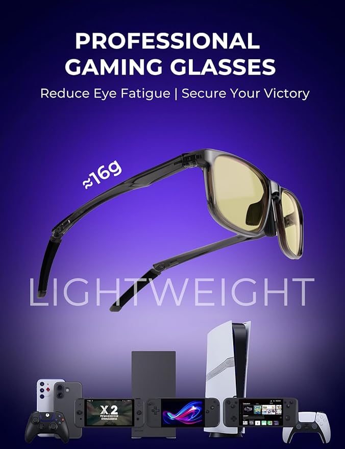 Blue Light Blocking Computer Screen Glasses | Gaming Glasses | Anti Eye Strain Protection for Men and Women