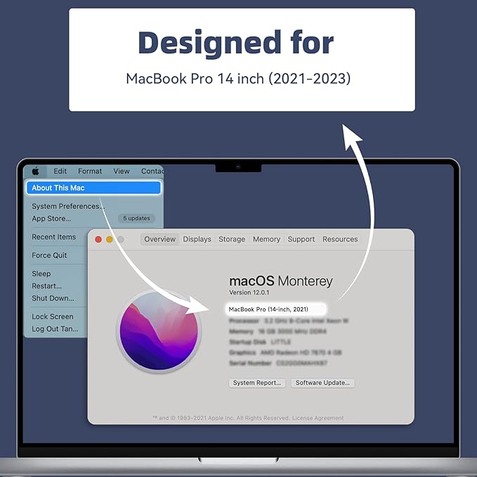 Magnetic Privacy Screen Protector Compatible With MacBook Pro 14 Inch (2021-2024, M1, M2), Removable Anti Spy Blue Light Glare Shield, Laptop Privacy Filter for Mac Pro 14in (A2918/A2992/A2442/A2779)