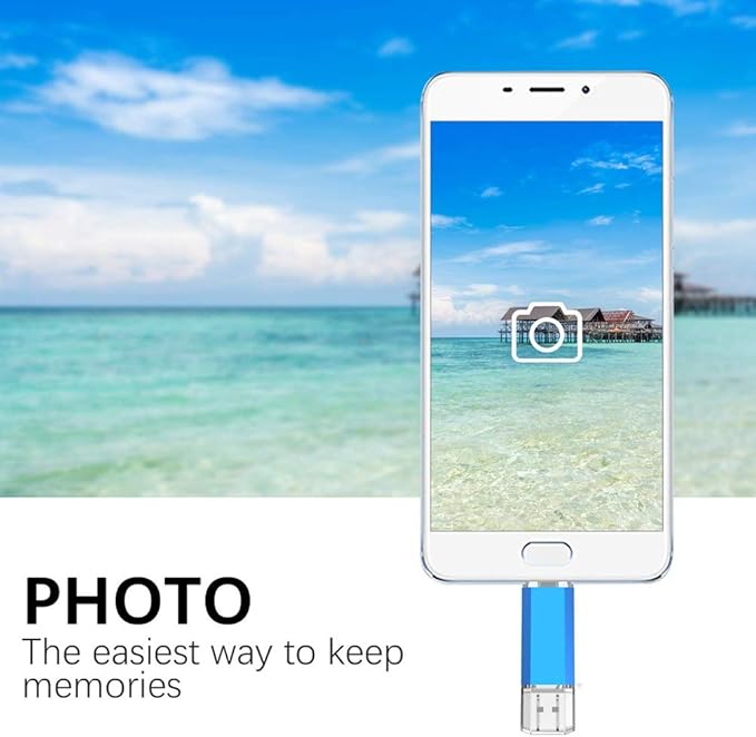 KOOTION USB C Flash Drive 128GB 2 in 1 OTG USB 3.0/Type C Thumb Drive Dual Drive USB C Memory Stick for Smartphone/Laptop/Tablet/PC - 128G, Blue