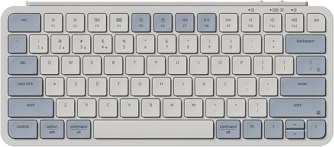 Keychron B1 Pro Ultra-Slim ZMK/Launcher Wireless Bluetooth 2.4 GHz/Wired Connection Keyboard for Mac Windows Linux - Retro Blue