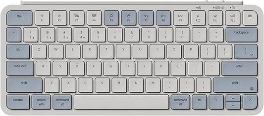 Keychron B1 Pro Ultra-Slim ZMK/Launcher Wireless Bluetooth 2.4 GHz/Wired Connection Keyboard for Mac Windows Linux - Retro Blue