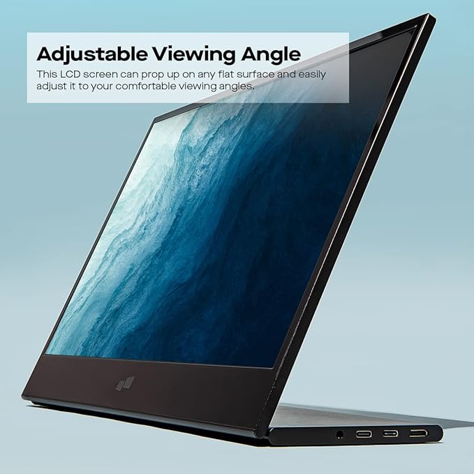 Mobile Pixels Glance Portable Monitor, 16" FHD 1080P Monitor, Travel Monitors with Dual Speakers, Tilt Adjustment & Non-Slip, HDMI USB C Plug & Play Extra Monitors for Laptop, macOS, Windows