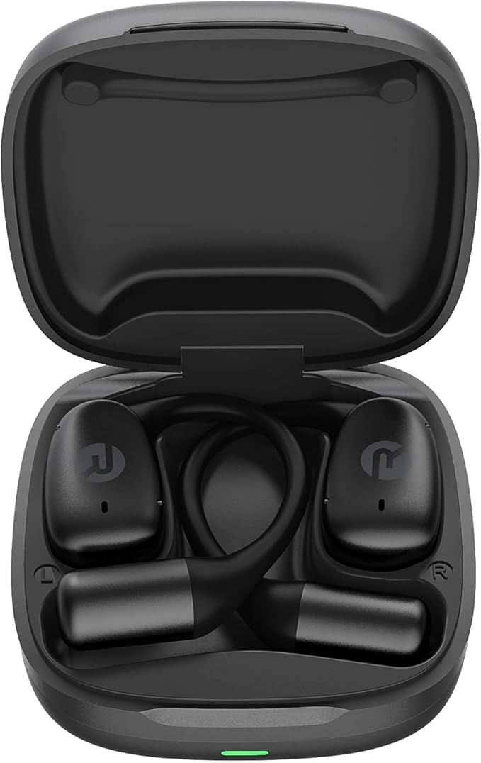 Raycon Essential Open Earbuds – True Wireless Open Ear Bluetooth 6.0 Headphones, Ultra-Lightweight, Comfort Hook Design, IPX5 Water Resistant, 36 Hours of Battery Life (Black)